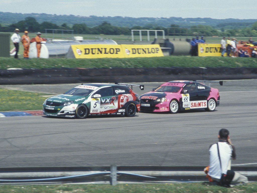 Thruxton, BTCC Tom Chilton (VxRacing) and Dave Pinkney (Motorbase Performance)