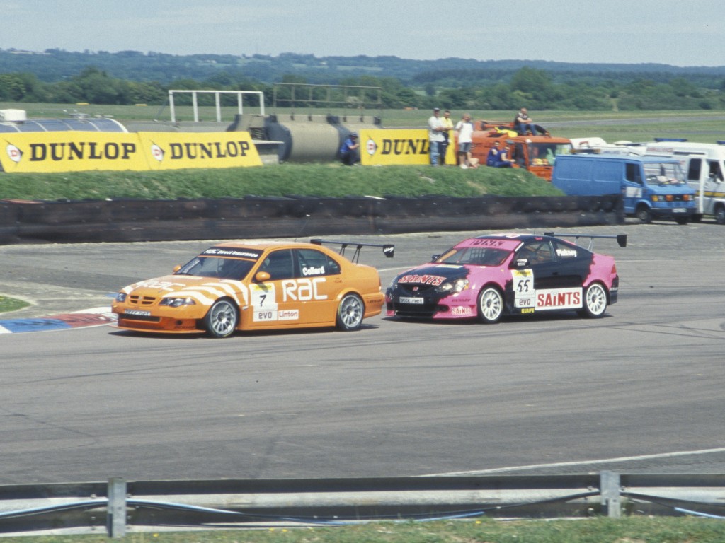 Thruxton, BTCC Rob Collard (Team RAC) and Dave Pinkney (Motorbase Performance)
