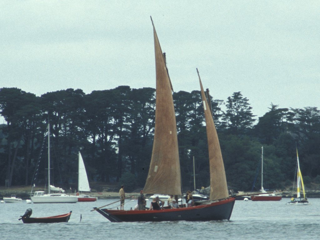 Traditional gaff-rigged schooner