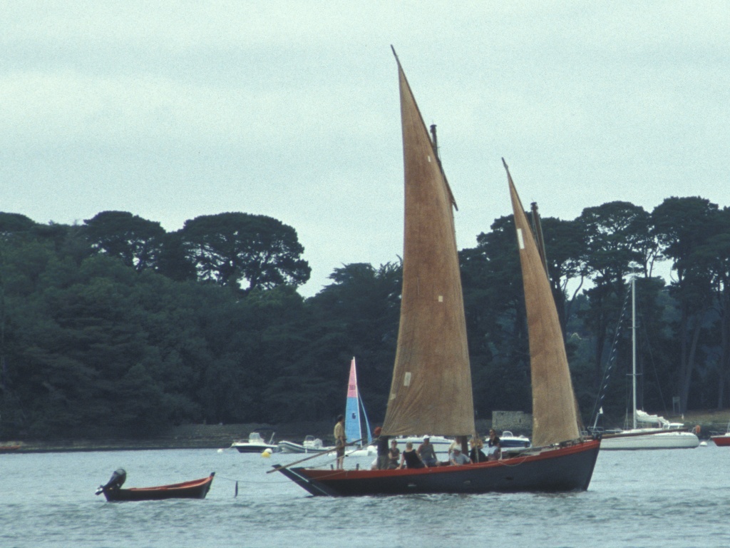 Traditional gaff-rigged schooner