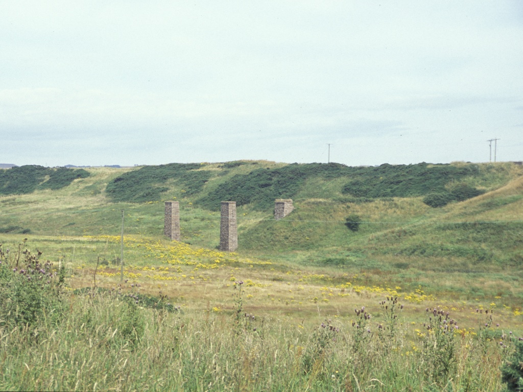 Old railway bridge ruins at Cruden Bay