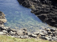 Rocks in water near Slains Castle