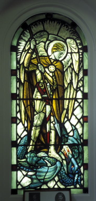 Stained glass in the chapel at Fort George