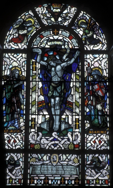 Stained glass in the chapel at Fort George