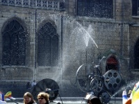Sunlight On Fountain Spray